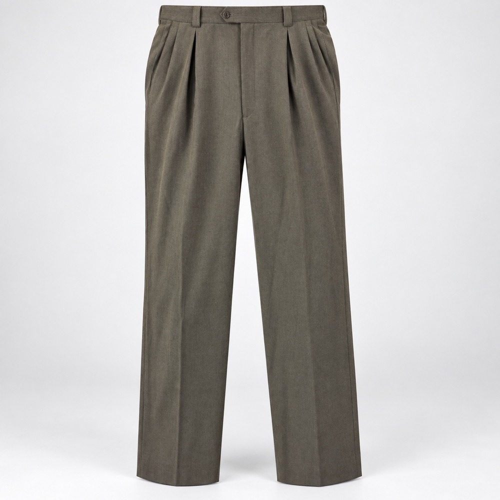 Armani Collezioni Dress Pants Mens 36/32 Brown Herringbone Pleated Sartorial